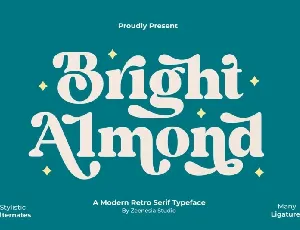 Bright Almond font