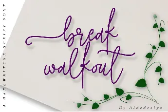 break walkout font