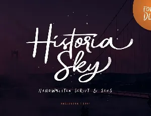 Historia Sky Script font