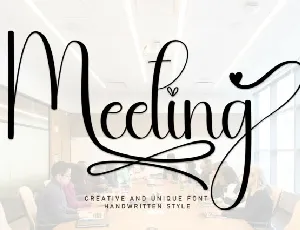 Meeting Script Typeface font