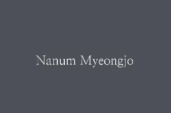 Nanum Myeongjo Serif Family font