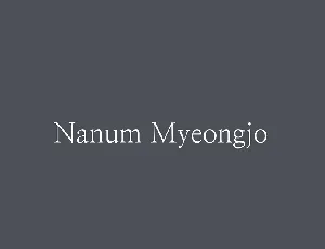 Nanum Myeongjo Serif Family font