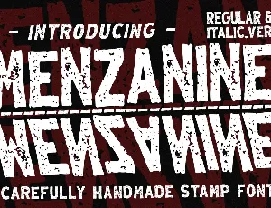 Menzanine font