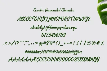 Comebro Unconnected font