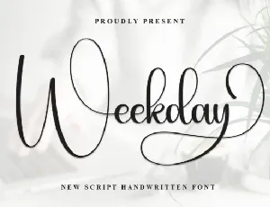 Weekday Calligraphy font