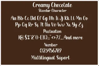 Creamy Chocolate Script font