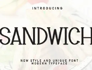 Sandwich Display font