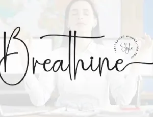 Breathine Script font