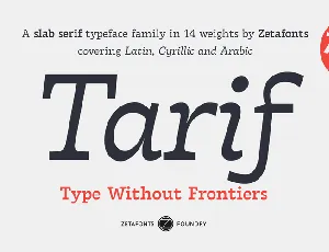 Tarif Arabic font