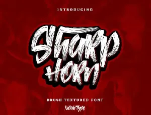 SharpHorn Brush font