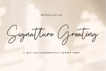 Signatture Greating font