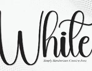 White Script Handwritten font