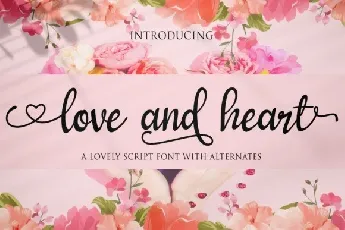 Love and Heart Calligraphy font