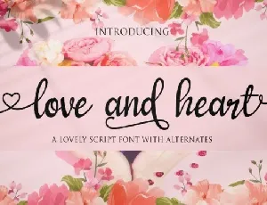 Love and Heart Calligraphy font