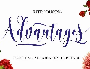 Advantages Calligraphy font