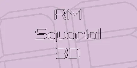 RM Squarial 3D font