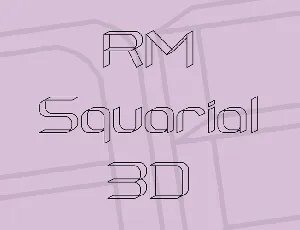 RM Squarial 3D font