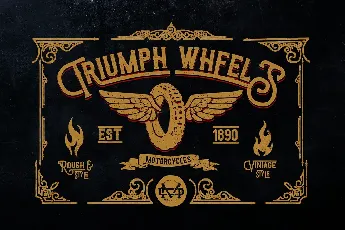 Triumph Wheels Rough font