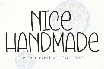 Nice Handmade Display font