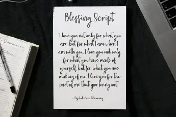 Blessing Script font