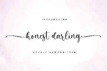 Honest Darling Calligraphy Script font