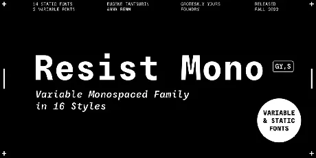 Resist Mono Family font