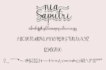 Nia Saputri Calligraphy font