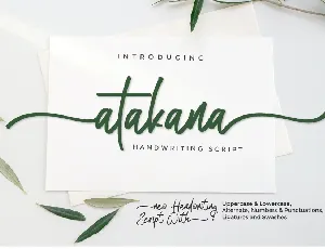 Atakana Handwritten Script font