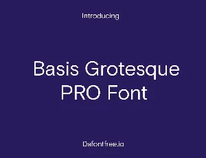 Basis Grotesque Pro font