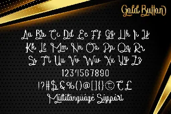 Gold Button font