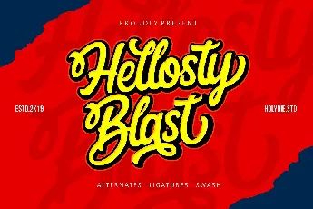 Hellosty Blast font