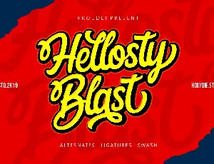 Hellosty Blast font