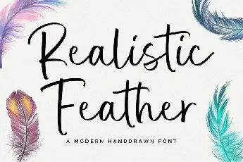 Realistic Feather font