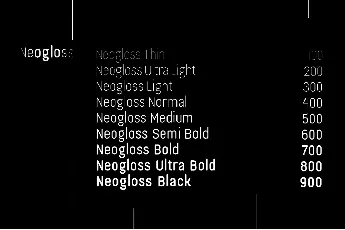 Neogloss font