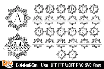 Diamond mandala monogram font