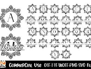 Diamond mandala monogram font