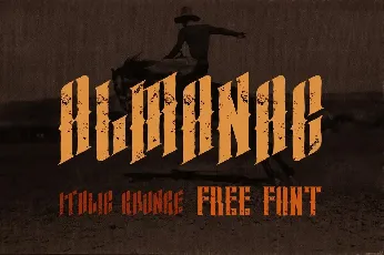 Almanac Italic Grunge font