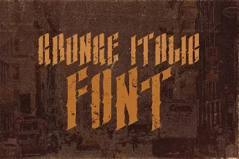 Almanac Italic Grunge font