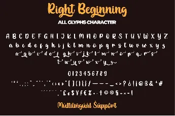 Right Beginning font