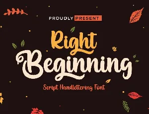 Right Beginning font