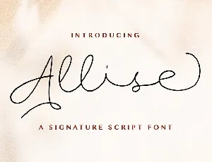 Allise Signature Script font