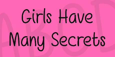 Girls Have Many Secrets font