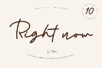 Right Now Script font