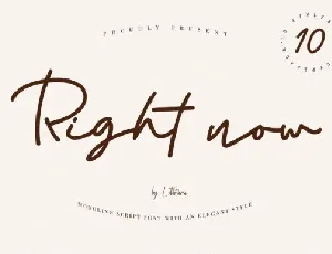 Right Now Script font