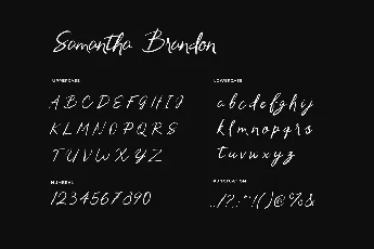 Samantha Brandon Handwritten font