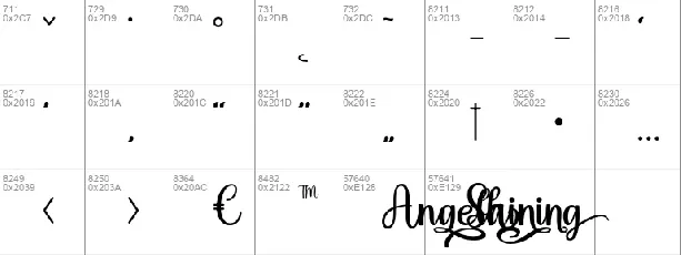 Angela Shining font