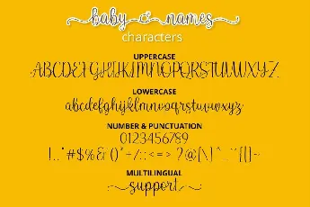 Baby Names Calligraphy font