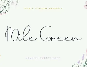 Mile Green Signature font