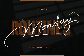 Monday Routines Signature Script font