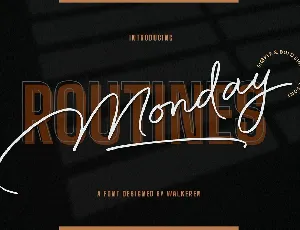 Monday Routines Signature Script font